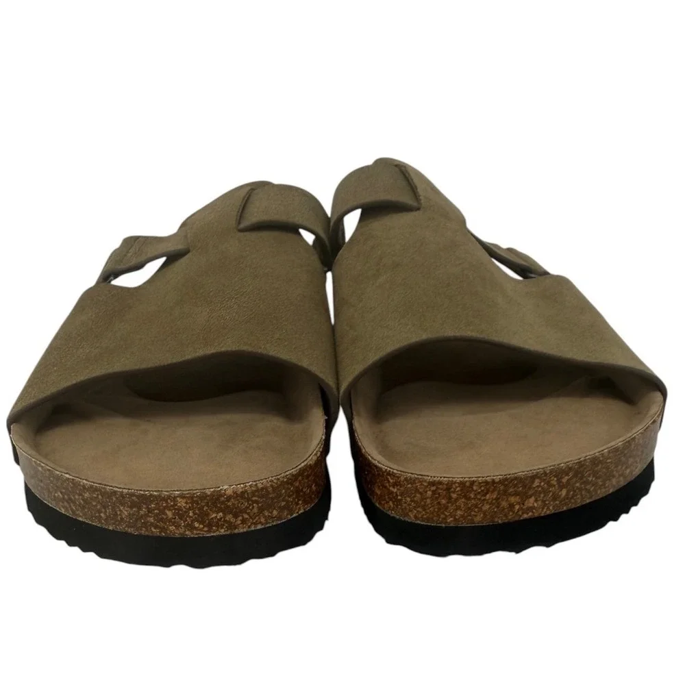 Zara Women's Brown Suede Cork Flat Slide Sandals Size EUR 40 (US 9) Boho Hippie - Picture 10 of 12